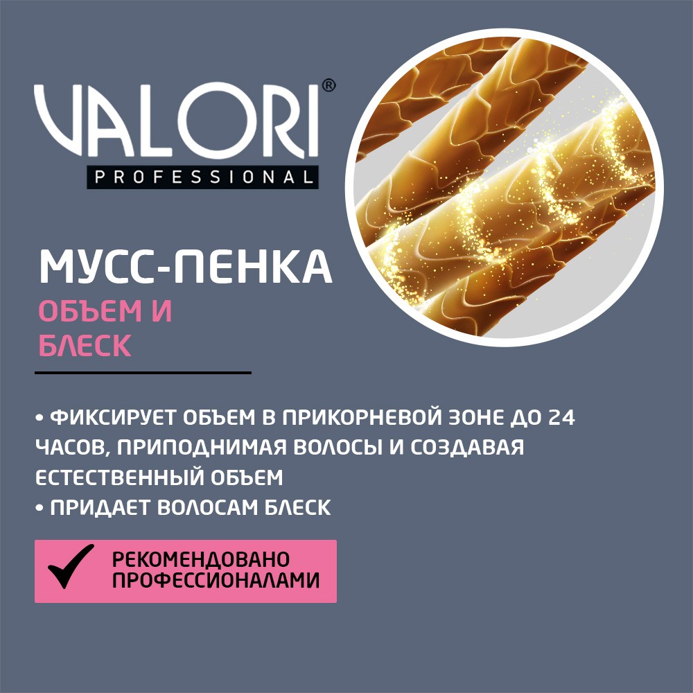 

Мусс-пенка для укладки волос Valori Push-Up 145 мл