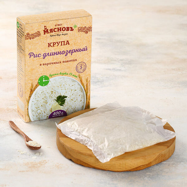 Рис длиннозерный в варочных пакетах МясновЪ Буфет 400 г