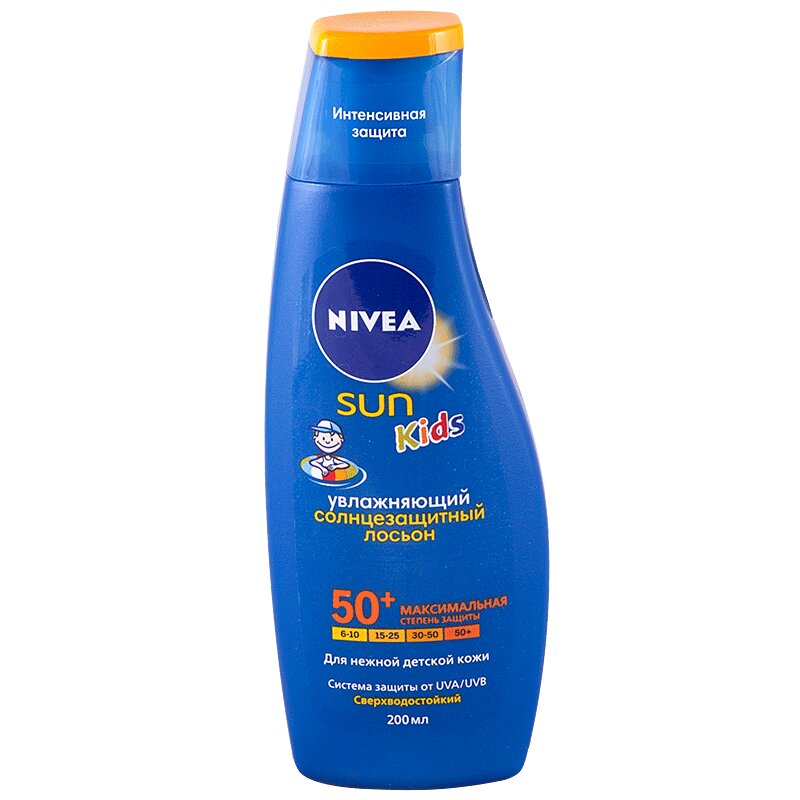 

Солнцезащитный лосьон для детей Nivea Sun Kids играй и купайся SPF 50+ 200 мл