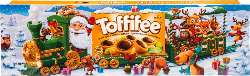 

Набор Toffifee Рождественский поезд с лесным орехом, дизайн упаковки в ассортименте 250 г
