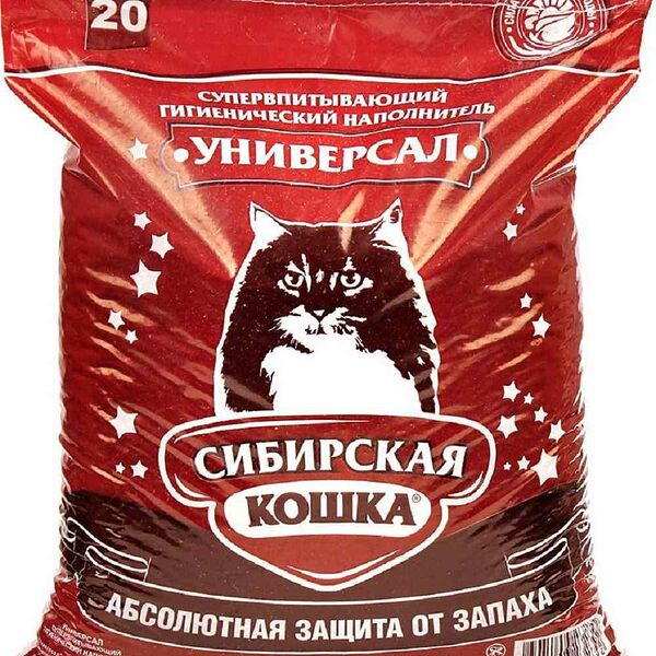 Наполнитель для кошачьего туалета Сибирская Кошка Универсал, впитывающий, 20 л