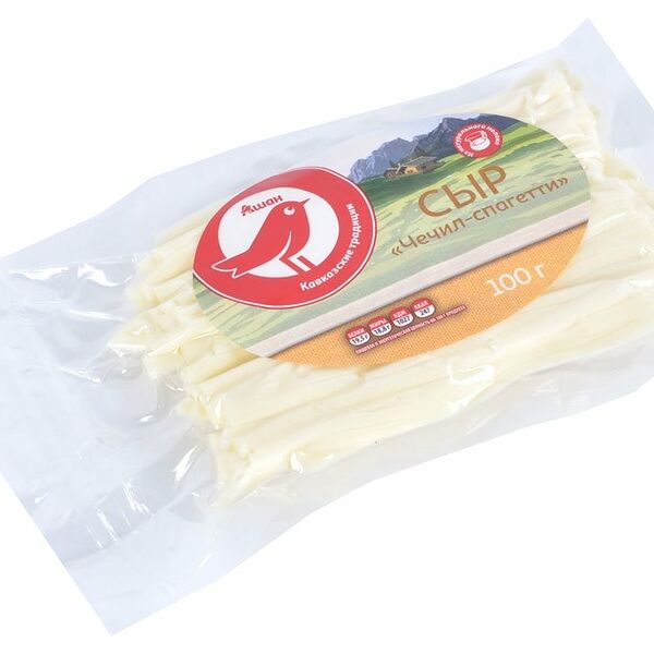 Сыр Чечил-спагетти АШАН Красная птица 40%