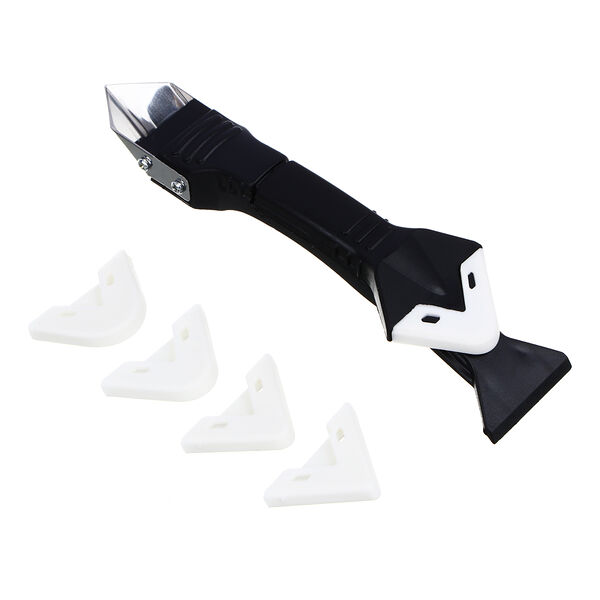 Скребок-шпатель Ермак для удаления, выравнивания герметика, 5 сменных насадок