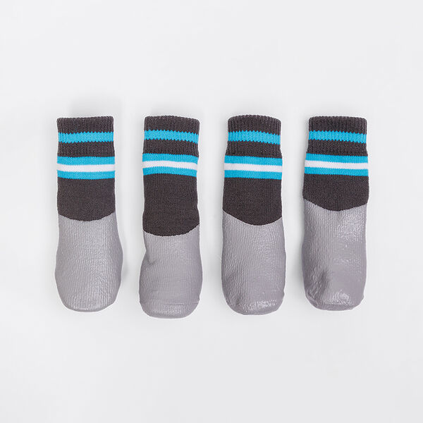 Носки с прорезиненной подошвой для собак, XL, серо-голубые