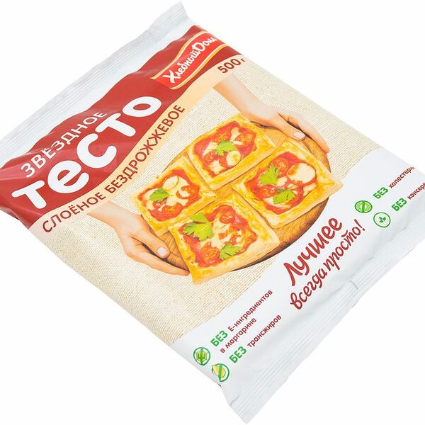 Тесто слоёное Звёздное бездрожжевое, 500г