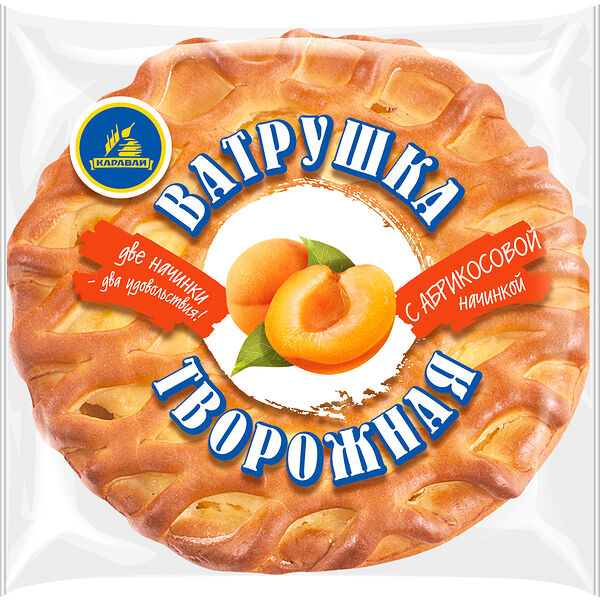 Ватрушка Каравай Творожная с абрикосовой начинкой