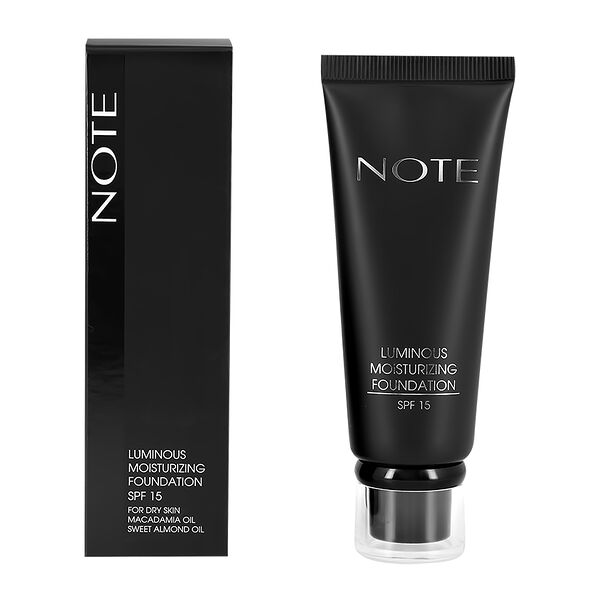 Основа тональная для лица Note Luminous Moisturizing увлажняющая с эффектом сияния тон 100 Cashmere Beige 30 мл