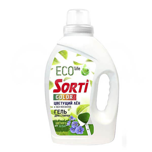 Гель для стирки Sorti Color Eco 1200гр Цветущий лен пэт