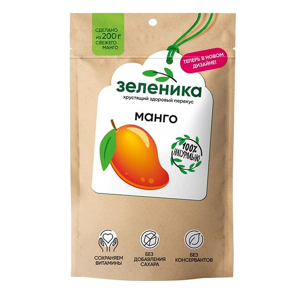 Сухофрукты Зеленика Манго (без сахара)