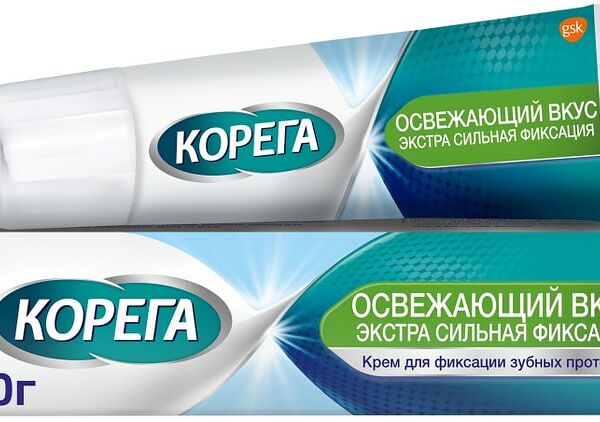Крем для фиксации зубных протезов Корега Освежающий вкус 40г