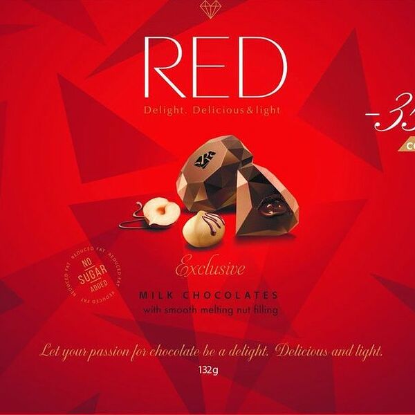 Конфеты в коробке Red пралине с ореховой начинкой