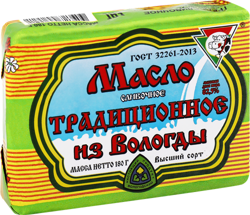 

Масло сливочное из Вологды Традиционное 82.5% 180 г