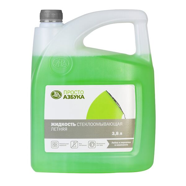 Жидкость стеклоомывающая «Просто Азбука» летняя 3.8 литра, Россия