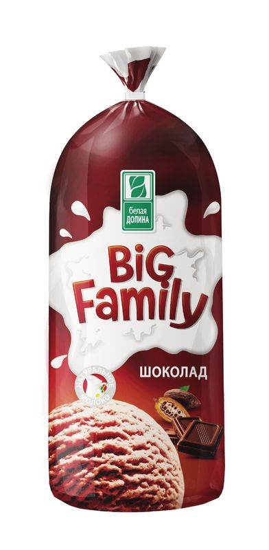 

Мороженое Белая Долина Big Family шоколадное, с змж, пакет 600 г