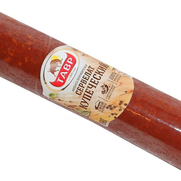 Колбаса Тавр Сервелат Купеческий полукопченая вес