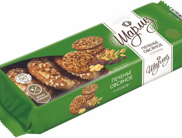 Печенье Шарлиз овсяное 5 злаков 250г