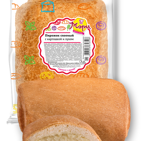 Пирожок Мэри слоеный с картошкой и луком 90 г