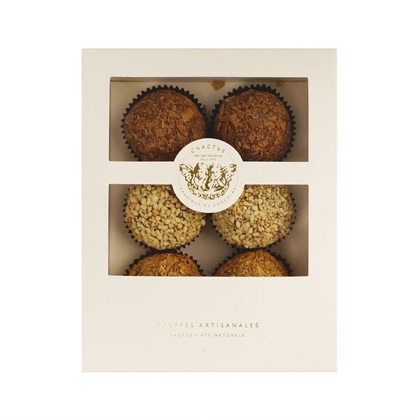 Набор Счастье Гранд трюфель шоколадный, ассорти, 6 шт.