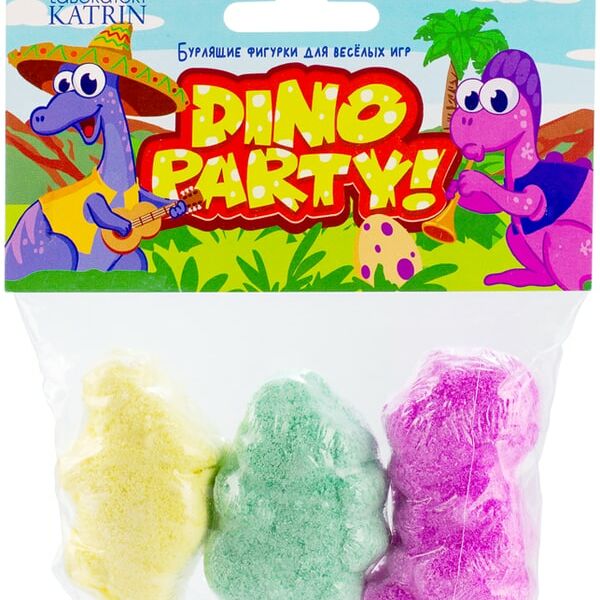 Средство шипучее для ванн Laboratory Katrin Dino Party ароматизированное 3шт*40г