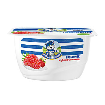 Творожок Простоквашино с клубникой и земляникой 3.6%, без змж, 130 г