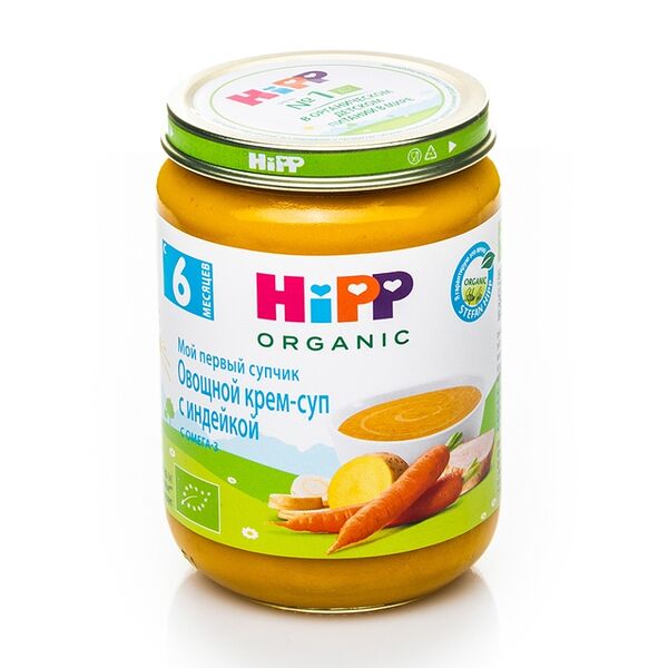Крем-суп овощной HiPP Organic с индейкой, с 6 месяцев