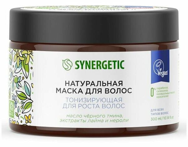 Маска для волос Synergetic Тонизирующая для роста волос 300 мл