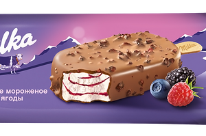Мороженое сливочное Milka Лесные ягоды, 64г