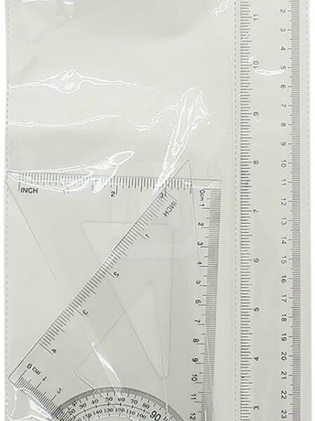 Набор канцелярский линейка транспортир 2 треугольника