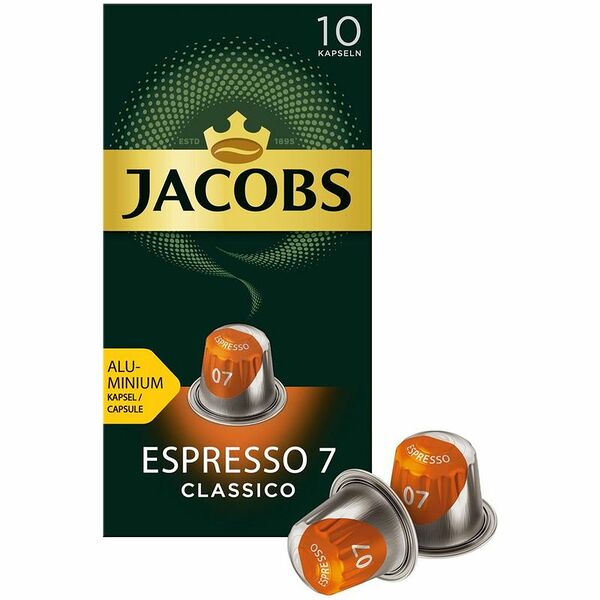 Кофе в капсулах Jacobs Espresso 7 Classico натуральный жареный молотый, 10х5г