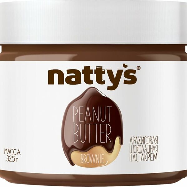 Паста-крем арахисовая шоколадная Nattys с какао и мёдом