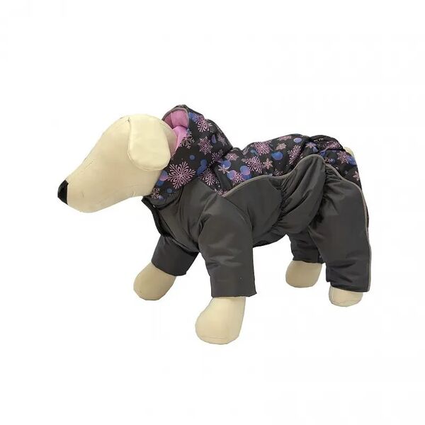 Комбинезон на синтепоне для собак 28 S серый (девочка)