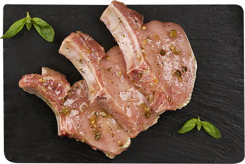 Стейк ЛЕНТА FRESH из свиной корейки на кости в маринаде с халапеньо полуфабрикат охлажденный до 600г