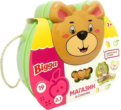 Набор игровой Bigga Продуктовый магазин, в сумочке, 19 предметов