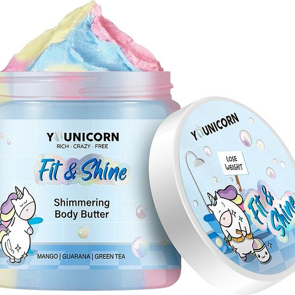 Крем-баттер для тела Younicorn Fit&Shine моделирующий с шиммером 250мл