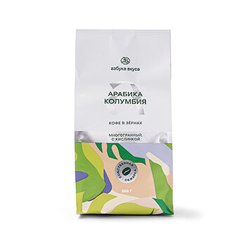 Кофе в зёрнах «Арабика. Колумбия», «Азбука вкуса», 250 г, Россия