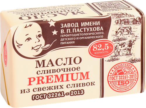 

Масло сливочное Завод В.П. Пастухова Premium 82.5% 180 г