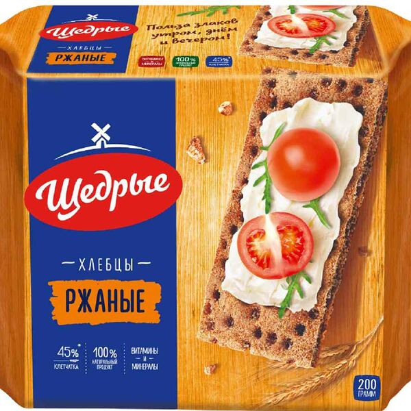 Хлебцы ржаные Щедрые 200г