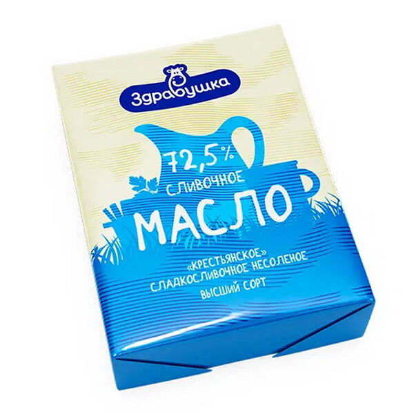Масло Здравушка Крестьянское сладкослив несол 72,5% 180г