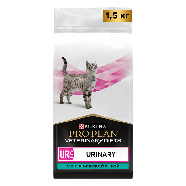 Сухой корм для кошек диетический PRO PLAN® VETERINARY DIETS UR ST/OX Urinary при болезнях нижних отделов мочевыводящих путей,  с океанической рыбой, 1.5 кг