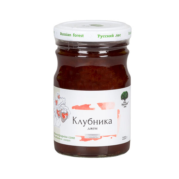Джем Русский Лес Клубника без сахара Премиум