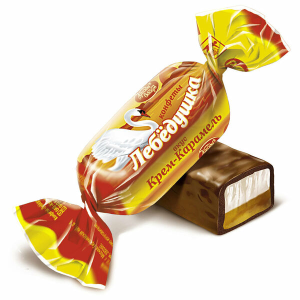 Конфеты глазированные желейные Лебёдушка вкус Крем-карамель ТМ Красный Октябрь