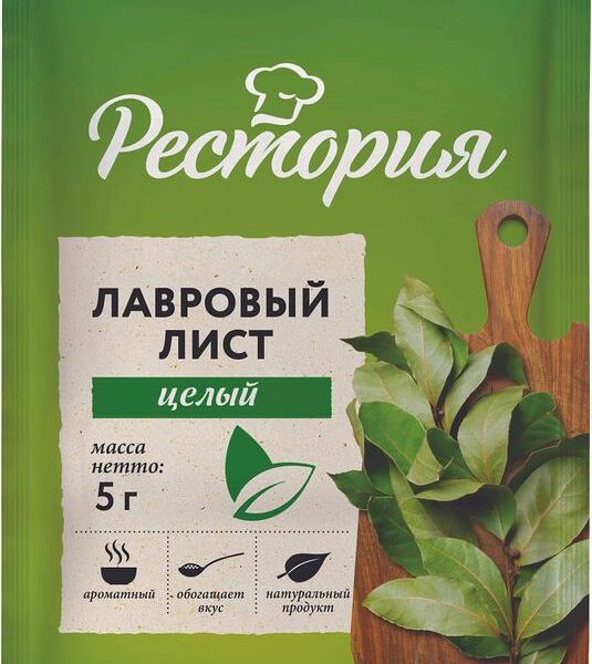 Лист Рестория лавровый целый сушеный 5г