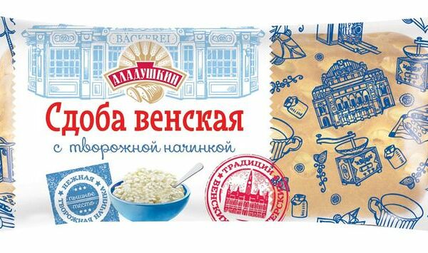 Сдоба Аладушкин Венская с творожной начинкой 180г