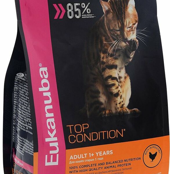Сухой корм Eukanuba Cat для взрослых кошек Домашняя птица, 400 г