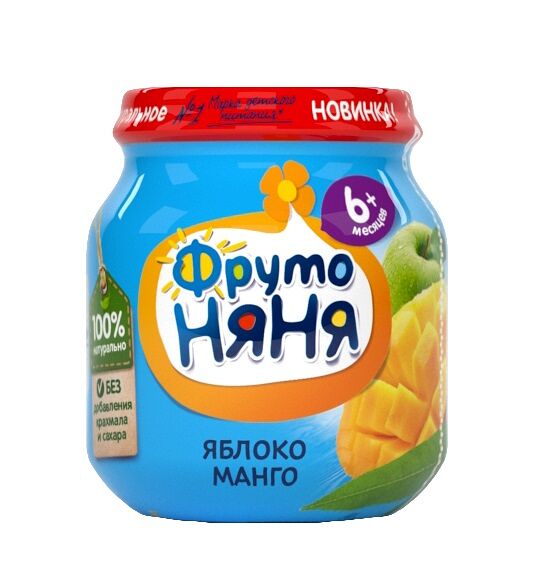 Пюре ФрутоНяня яблоко-манго, с 6 месяцев