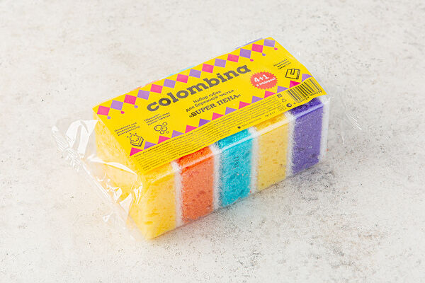 Губки для мытья посуды COLOMBINA 5 шт._РП