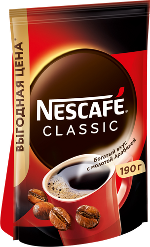 

Кофе растворимый Нескафе Классик с добавлением молотого 190 г