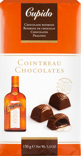 Конфеты шоколадные CUPIDO Cointreau с алкогольной начинкой, 150г