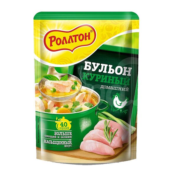 Бульон Роллтон 90гр  Куриный Домашний пакет