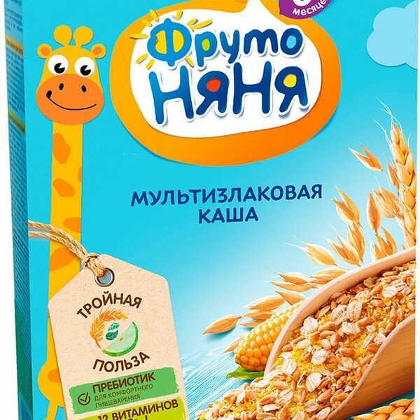 Каша безмолочная мультизлаковая ФрутоНяня 5 злаков, с 6 месяцев